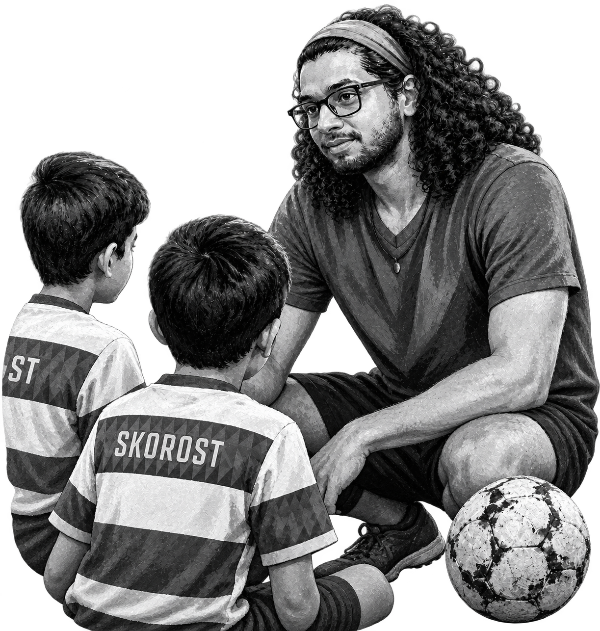 Abhay Amin, Founder & Owner, coaching young Skorost United players